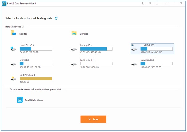 EaseUS Data Recovery Software - recover deleted files